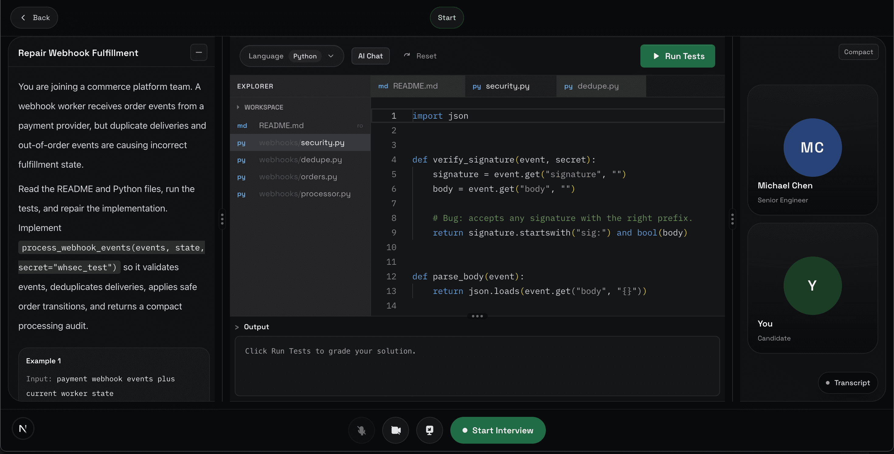 CodeGround practice workspace